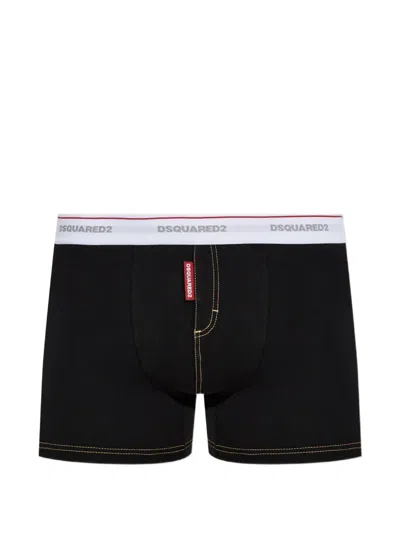 Dsquared2 Logo-waistband Contrast-stitch Boxers In Blue