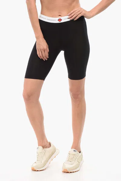 Dsquared2 Logo-waistband Cotton Shorts In Black