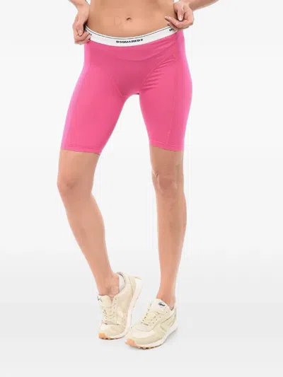 Dsquared2 Logo-waistband Cycling Shorts In 핑크