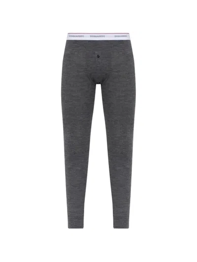 Dsquared2 Logo-waistband Pajama Bottoms In Grey