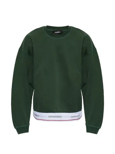 Dsquared2 Logo-waistband Sweatshirt In Green