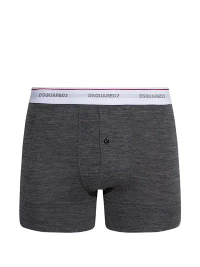 Dsquared2 Logo-waistband Wool Boxers In Black