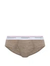 Dsquared2 Logo-waistband Wool Briefs In Neutrals