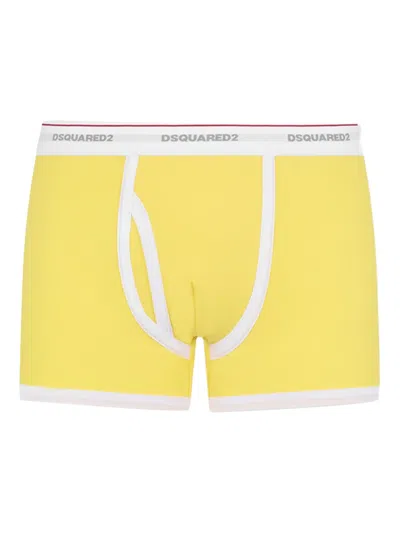 Dsquared2 Logo-waistbang Boxers In Yellow