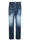 Dsquared2 Gradient Wash Denim Trousers With Distressed Detailing In Blue