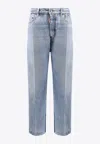 Dsquared2 Faded Wash Five-pocket Belt Loop Trousers In Blue