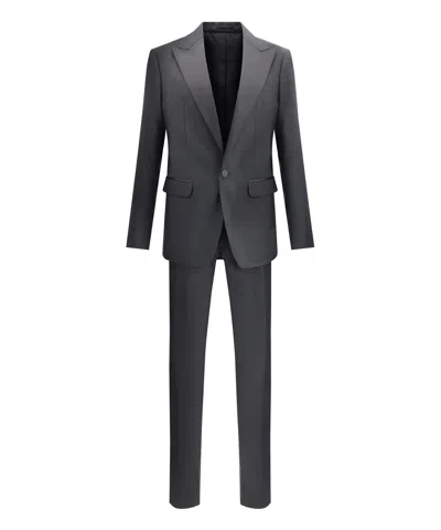 Dsquared2 Wool Peaked Lapel Suit Set In Gray