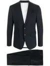 Dsquared2 Structured Blazer Suit With Notch Lapel And Slim-fit Trousers In Navy Blue