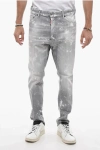 DSQUARED2 LONG CROTCH RELAX DENIMS WITH PAINT MOTIF