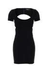 Dsquared2 Black Stretch Wool Blend Mini Dress In Black