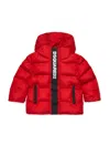 Dsquared2 Long Padded Jacket With Logo In Red