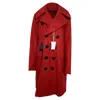 Dsquared2 Long Peacoat In Red Wool In Red