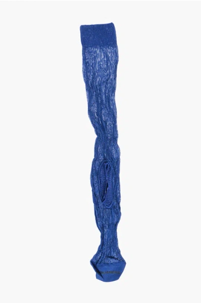 Dsquared2 Long Ribbed And Solid-color Socks In Blue