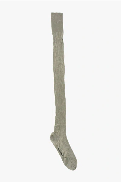 Dsquared2 Long Ribbed And Solid-color Socks In Gray