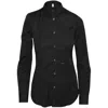 Dsquared2 Long Sleeve Button Front Shirt In Black Cotton In Black