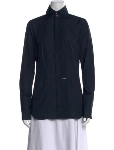 Pre-owned Dsquared2 Long Sleeve Button-up Top In Black