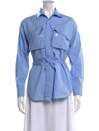 Pre-owned Dsquared2 Long Sleeve Button-up Top In Blue