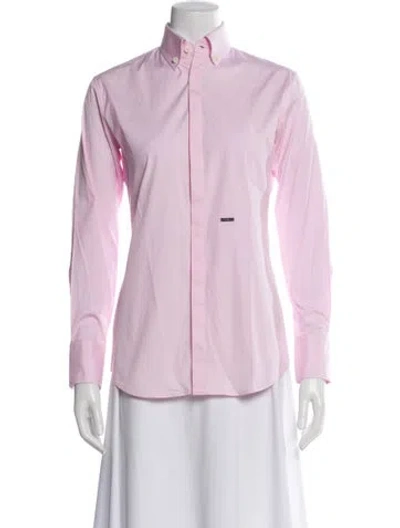 Pre-owned Dsquared2 Long Sleeve Button-up Top In Pink