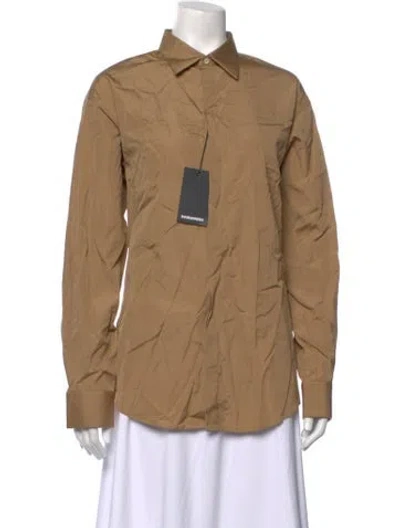 Pre-owned Dsquared2 Long Sleeve Button-up Top W/ Tags In Neutrals