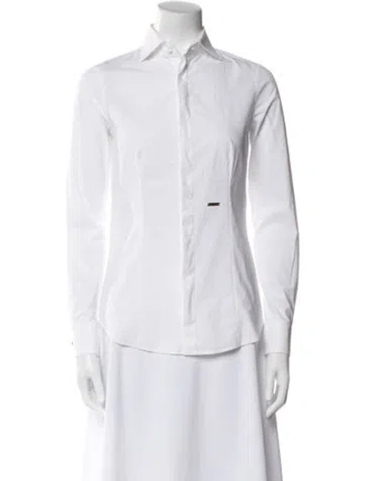 Pre-owned Dsquared2 Long Sleeve Button-up Top In White