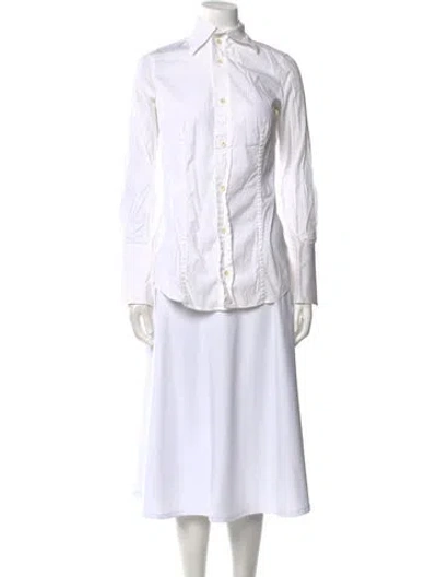 Pre-owned Dsquared2 Long Sleeve Button-up Top In White