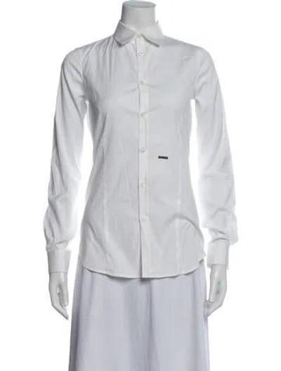 Pre-owned Dsquared2 Long Sleeve Button-up Top In White