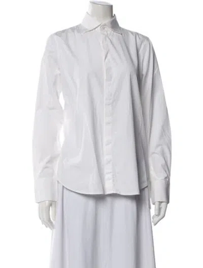 Pre-owned Dsquared2 Long Sleeve Button-up Top In White