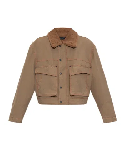 Dsquared2 Long Sleeve Casual Jacket In Brown