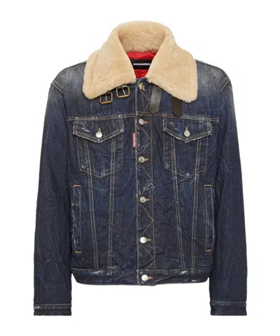 Dsquared2 Long Sleeve Casual Jacket In Blue
