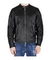Dsquared2 Ducati X D2 Black Jacket With Mandarin Collar And Logo Embossed On The Back In Leather Man In Black