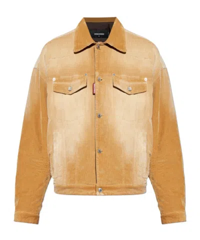 Dsquared2 Long Sleeve Casual Jacket In Brown
