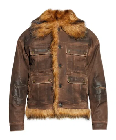 Dsquared2 Long Sleeve Casual Jacket In Brown
