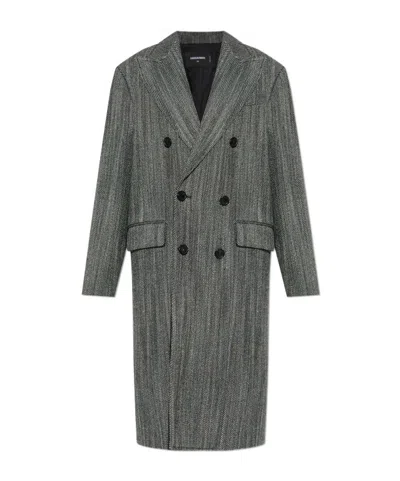 Dsquared2 Long Sleeve Coat In Gray