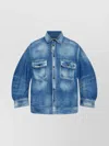 Dsquared2 Relaxed Fit Blue Denim-look Shirt With Modern Accents In Blue