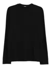 Dsquared2 Long-sleeve Crew Neck Top In Soft Modal Blend In Black