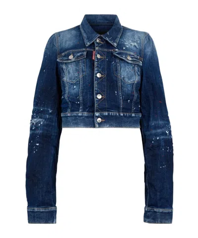 Dsquared2 Long Sleeve Denim Jacket In Blue
