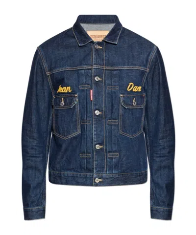 Dsquared2 Embroidered-detail Denim Jacket In Multi