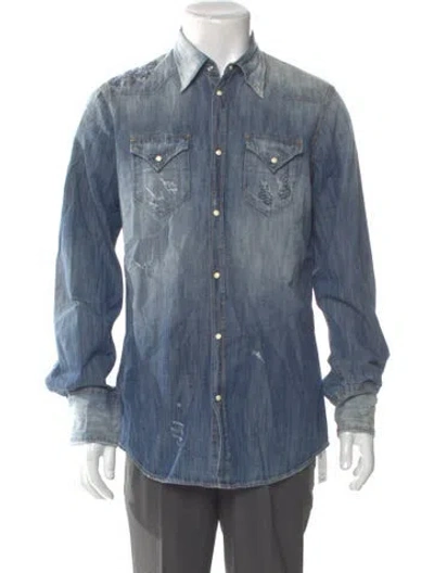 Pre-owned Dsquared2 Long Sleeve Denim Shirt In Blue