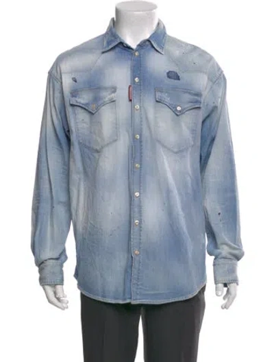 Pre-owned Dsquared2 Long Sleeve Denim Shirt In Blue