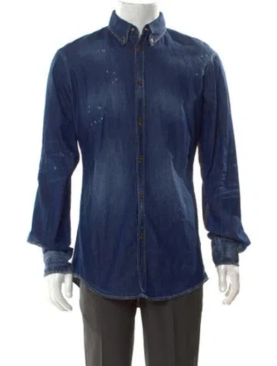 Pre-owned Dsquared2 Long Sleeve Denim Shirt In Blue