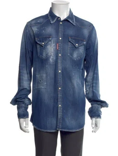 Pre-owned Dsquared2 Long Sleeve Denim Shirt In Blue