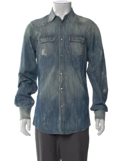 Pre-owned Dsquared2 Long Sleeve Denim Shirt In Blue