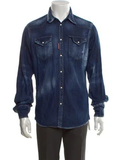 Pre-owned Dsquared2 Long Sleeve Denim Shirt In Blue