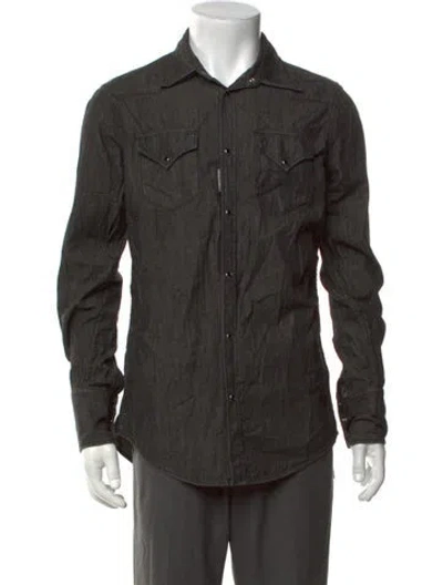 Pre-owned Dsquared2 Long Sleeve Denim Shirt In Grey