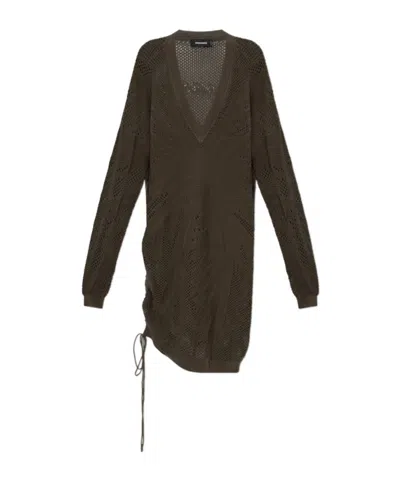 Dsquared2 Long Sleeve Dress In Brown