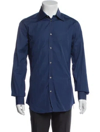 Pre-owned Dsquared2 Long Sleeve Dress Shirt In Blue
