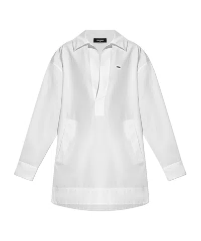 Dsquared2 Long Sleeve Dress In White