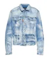 Dsquared2 Distressed Denim Jacket In Blue