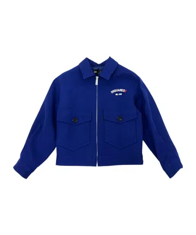 Dsquared2 Long Sleeve Jacket In Blue