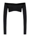 Dsquared2 Long-sleeve Knitted Crop Top In Black